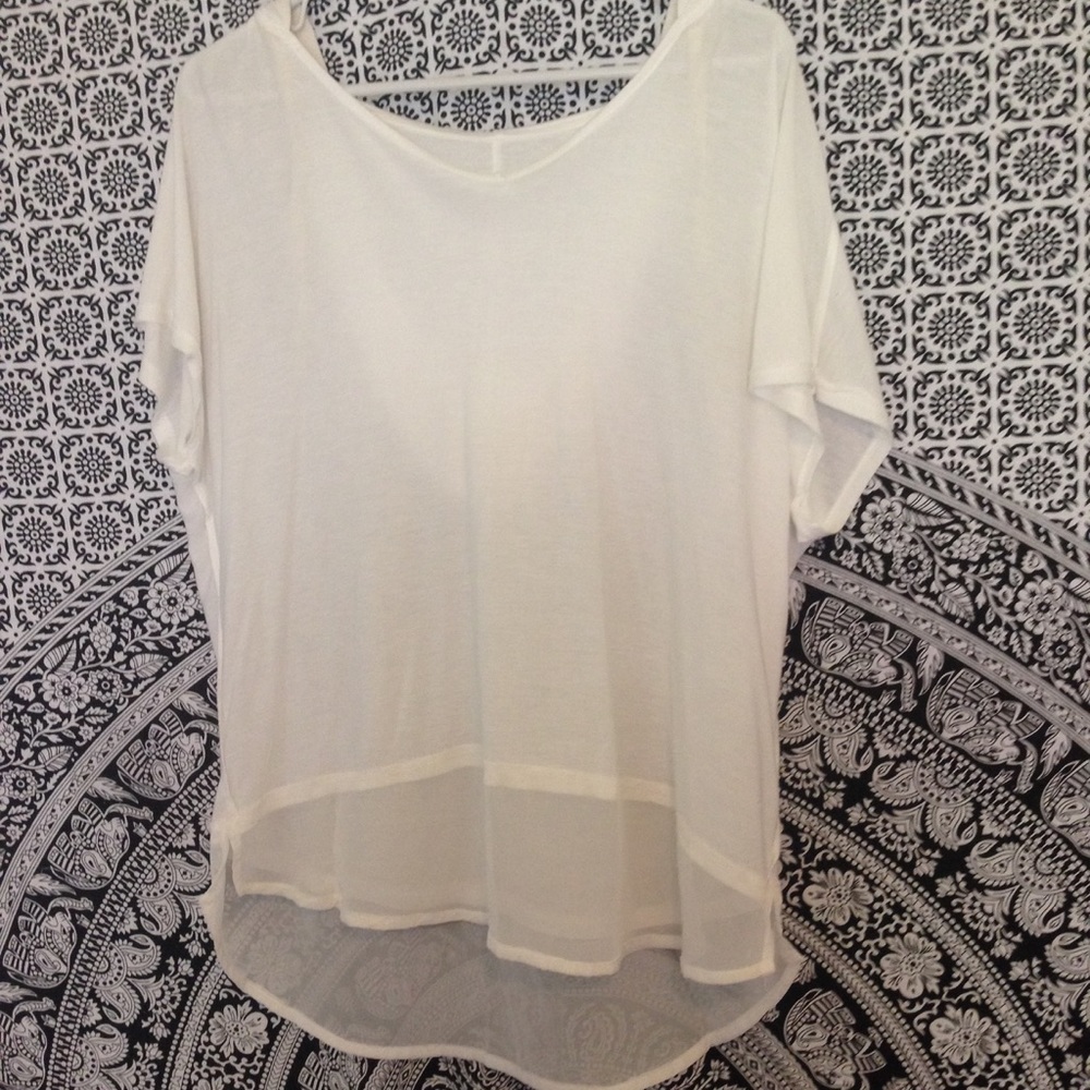 White hooded tee
